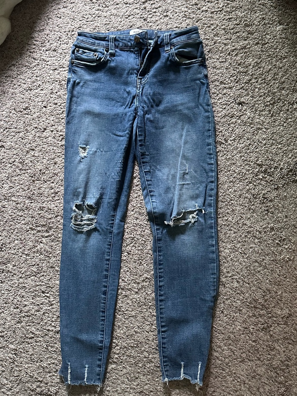 Pistola Women's Distressed Blue Skinny Jeans